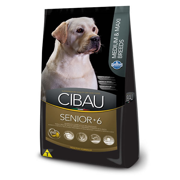 Ração CIBAU Senior Medium/Maxi Breeds 12KG | Alimento para Cães Idosos de Raças Médias e Grandes | Farmina