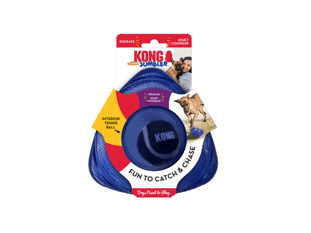 Brinquedo Interativo KONG Jumbler Flinger | Arremesso e Apito para Cães