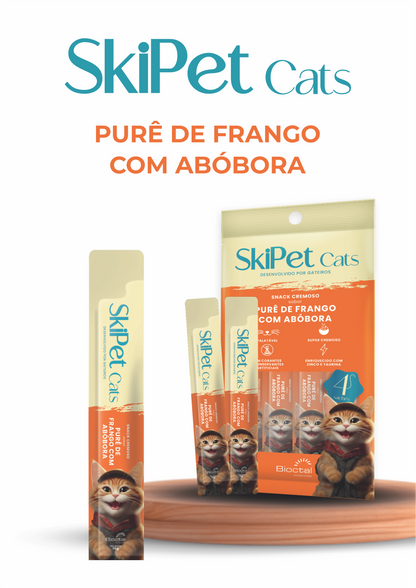 Snack Cremoso Skipet Cats Frango Com Abóbora Sachê 15g