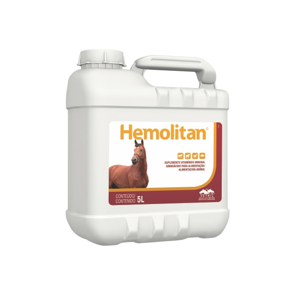 Hemolitan 5 Litros Suplemento Vitamínico Equinos | Vetnil