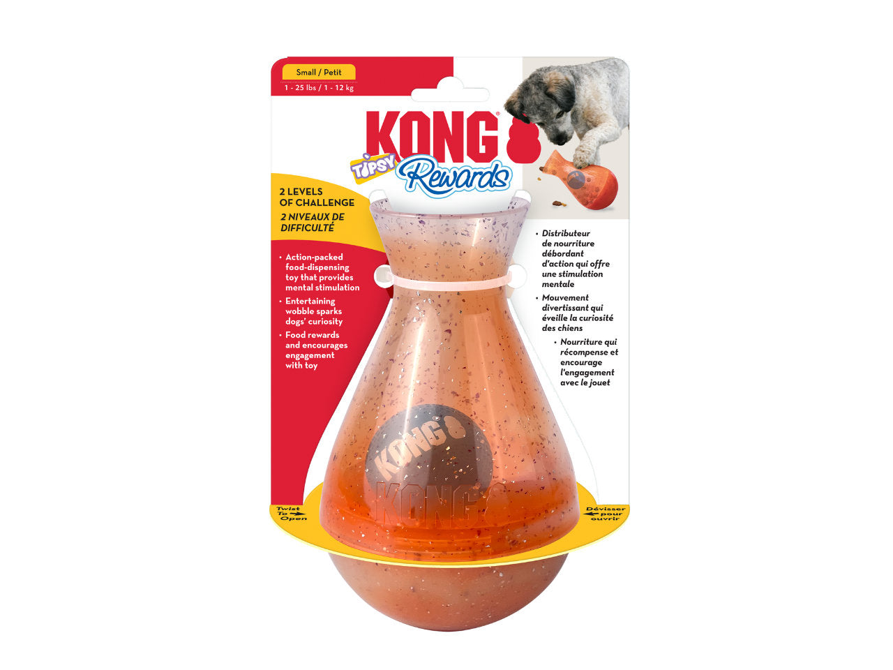 Brinquedo Interativo KONG Rewards Tipsy para Cães | Dispenser de Petiscos Resistente