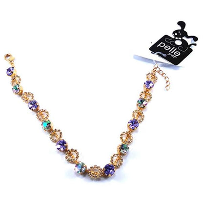Corrente Strass Cristal Lilás Para Pet Pelle Pet