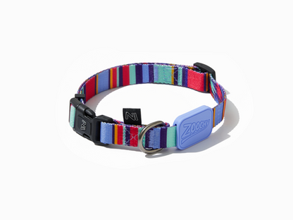 Purple Stripes and Lightning Dog Collar S, M and L | Style and Safety