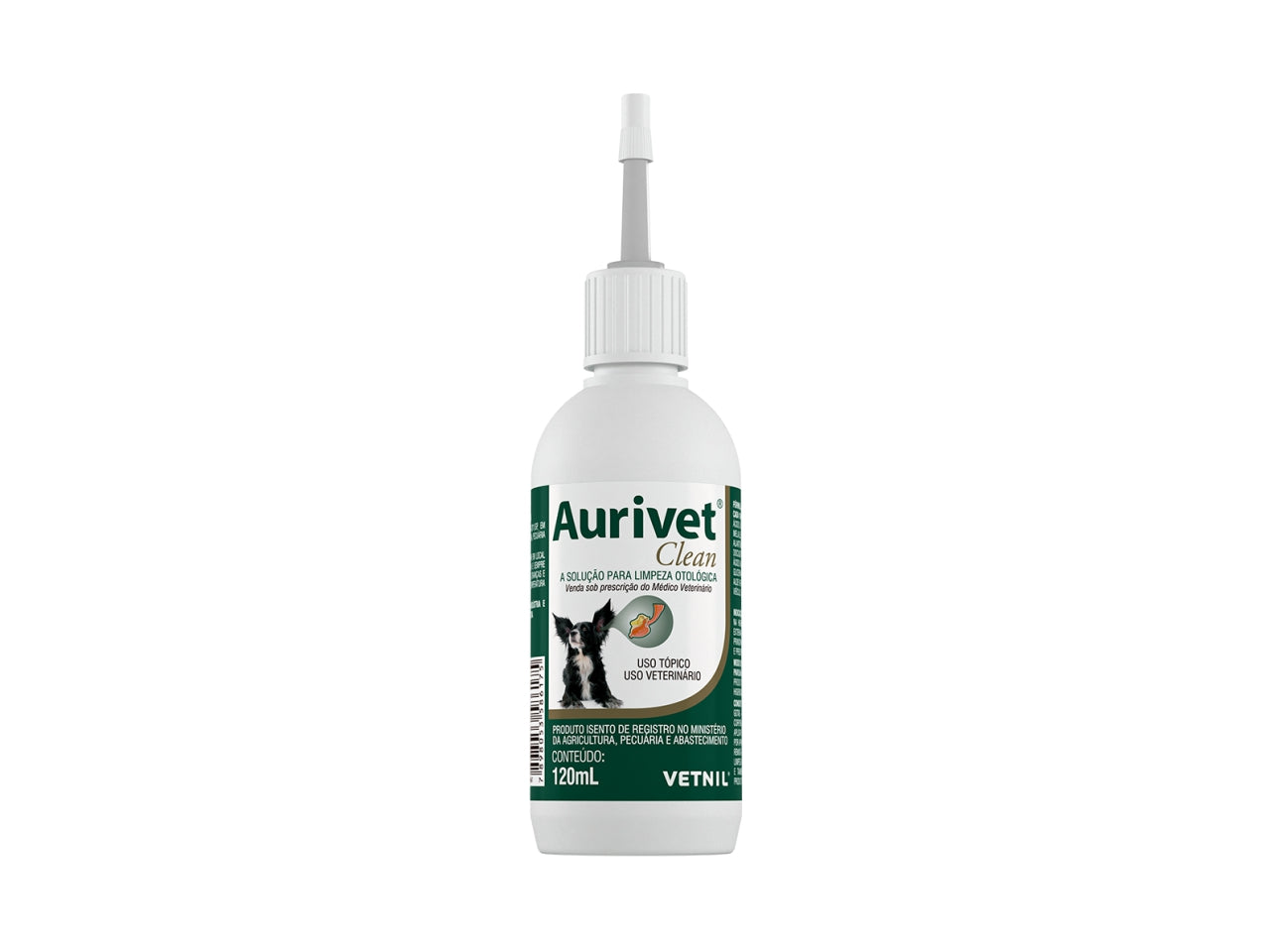 Solução de Limpeza Auricular Aurivet Clean Para Cães e Gatos 120ml | Vetnil