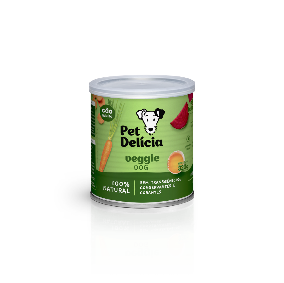 Alimentação Natural com Ovos e Legumes Frescos Veggie Dog 320g | Pet Delícia Cão