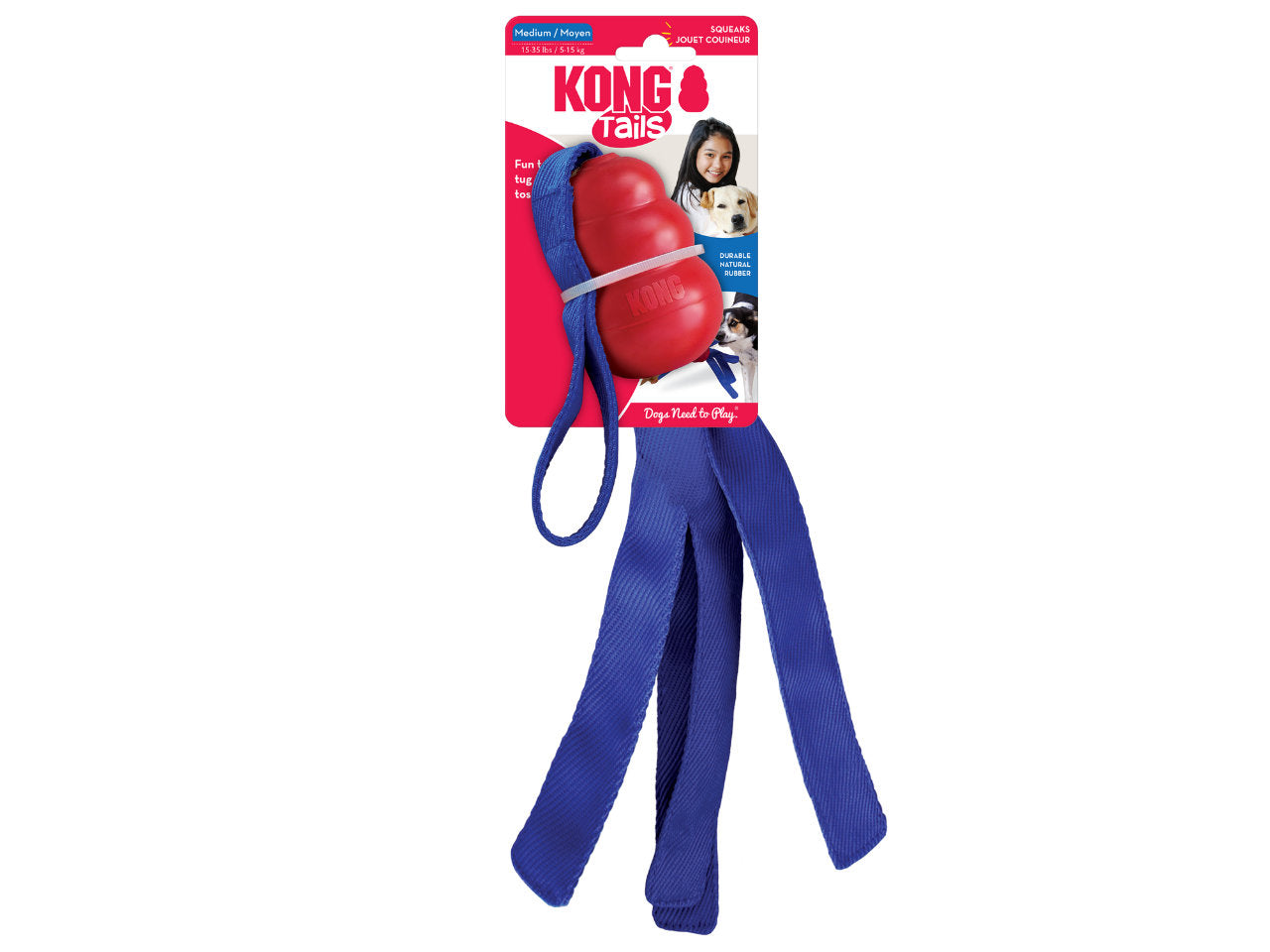 Brinquedo Cães KONG Tails com Cauda de Nylon Médio