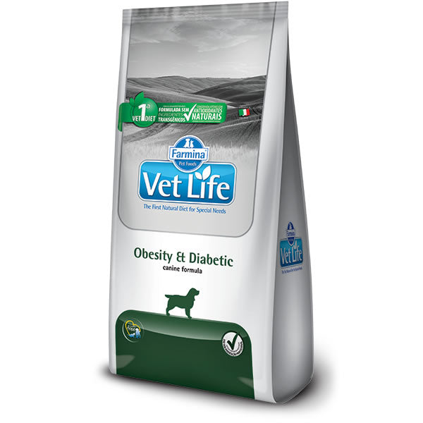 Ração Vet Life Natural Obesity & Diabetic | para Cães Adultos Obesos ou Diabéticos | Farmina
