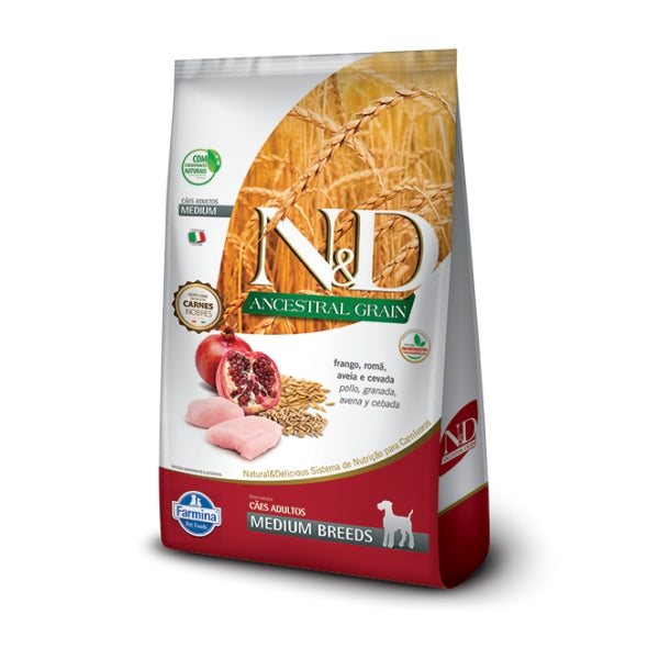 Ração ND Ancestral Grain Frango Cães Adultos Raças Médias | Farmina
