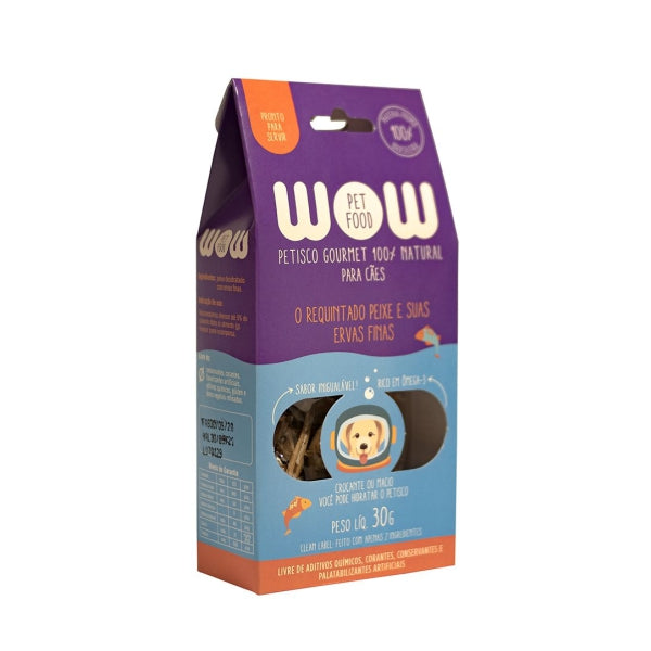 Petisco Gourmet Peixe e Ervas Finas para Cães 30g | WOW Pet Food