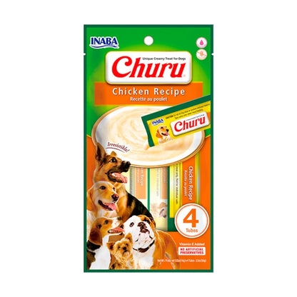 Churu Sabor Frango com 4 Sachês de 14g | Petisco Cremoso para Dog | Inaba