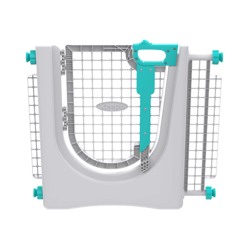 Portão de Segurança Keepo Cinza e Azul Tiffany Único | Plast Pet