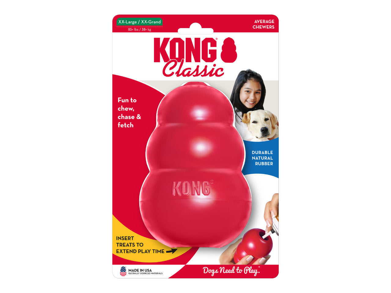 Brinquedo KONG Classic para Cães | Resistente, Recheável e Interativo