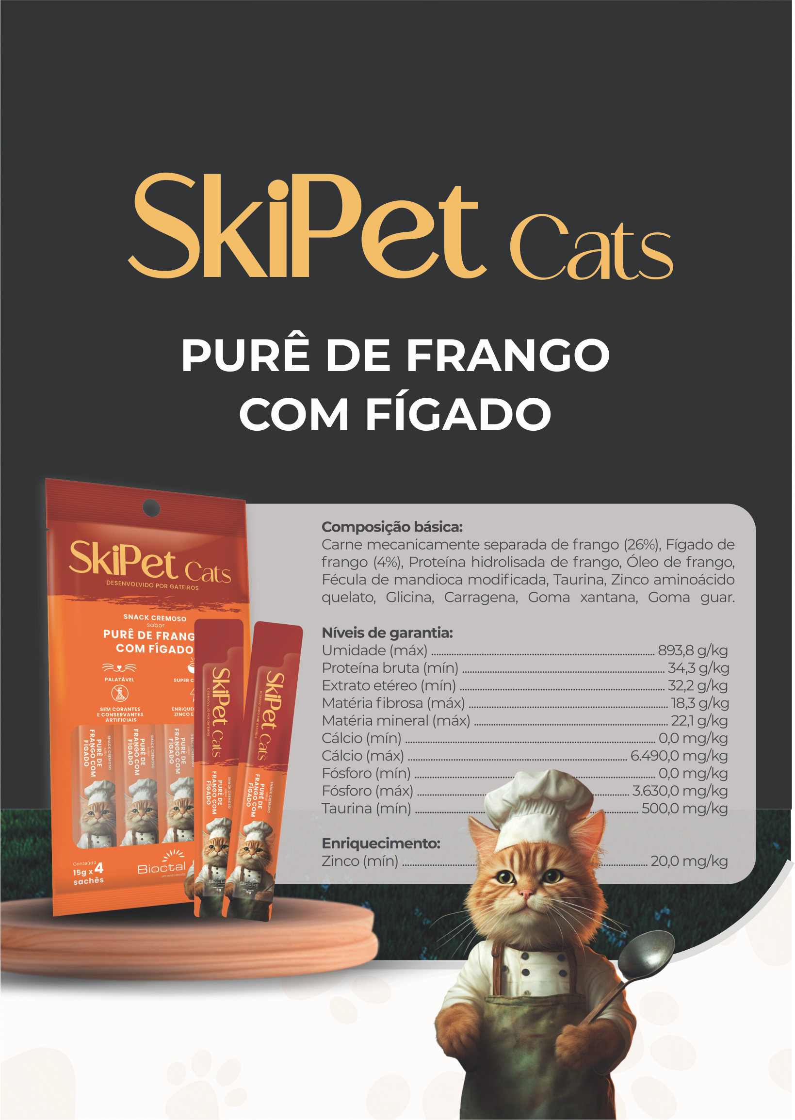 Snack Cremoso Skipet Cats Frango Com Fígado Emb. 4unX15g – JPET