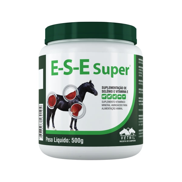 E-S-E Super Pó Vitamina E e Selênio para Equinos | Suplemento 500g | Vetnil