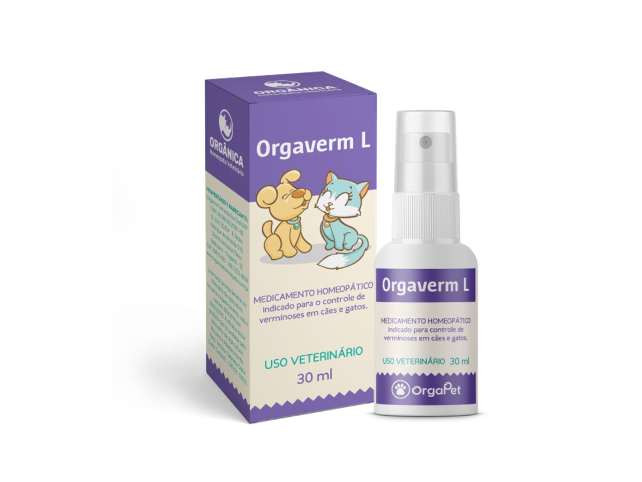 Medicamento Homeopatico Orgaverm L 30ml Para Caes E Gatos | OrgaPet