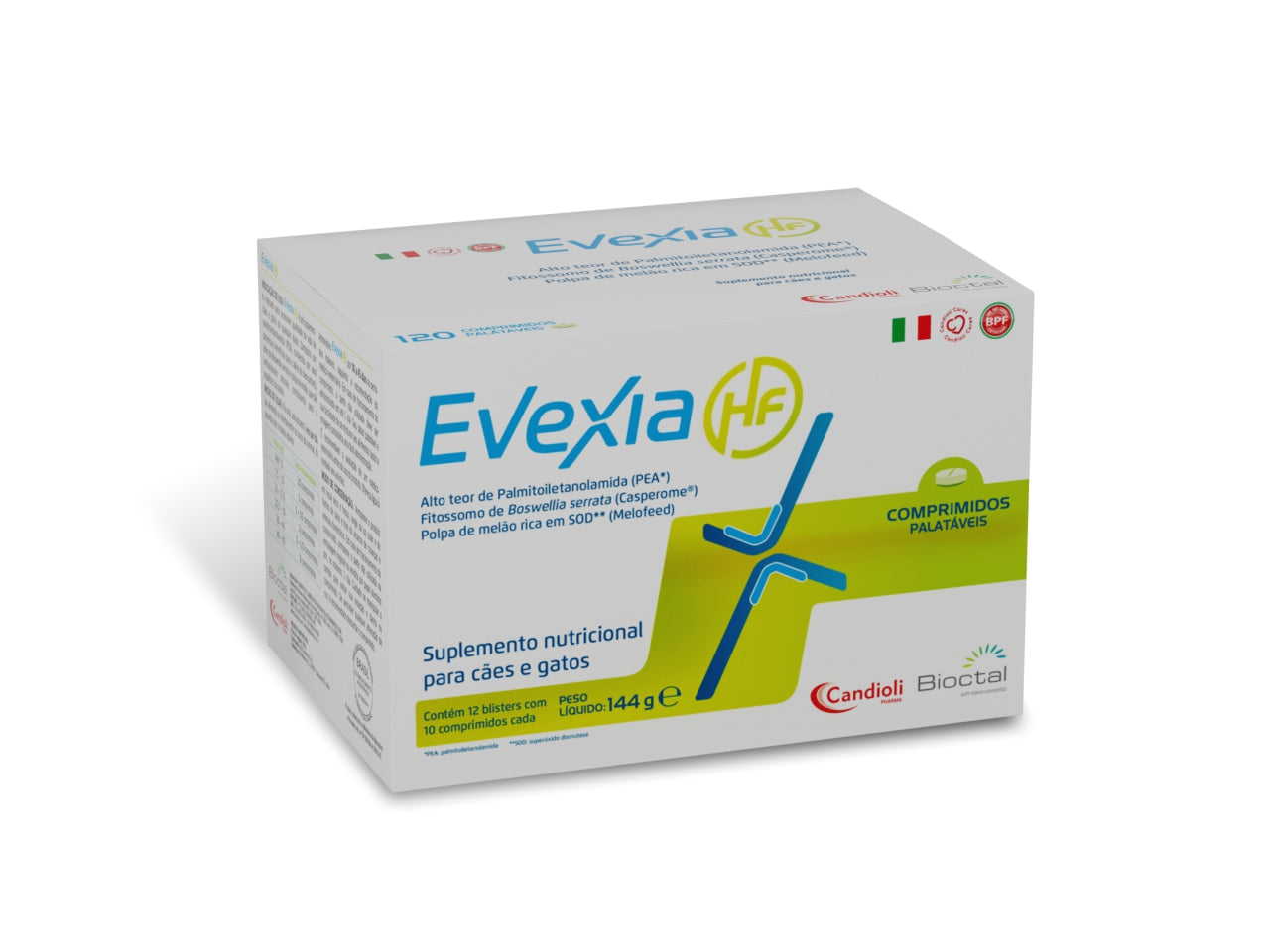 Suplemento Alimentar Evexia HF Para Cães e Gatos | Saúde do Cérebro, Pele, Cartilagens, Articulações | 10 Comprimidos