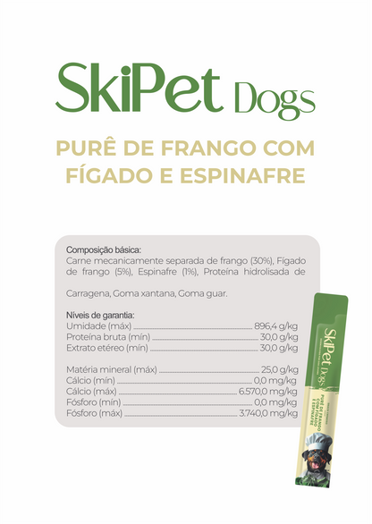 Snack Cremoso Skipet Dogs Frango Com Fígado E Espinafre 15g