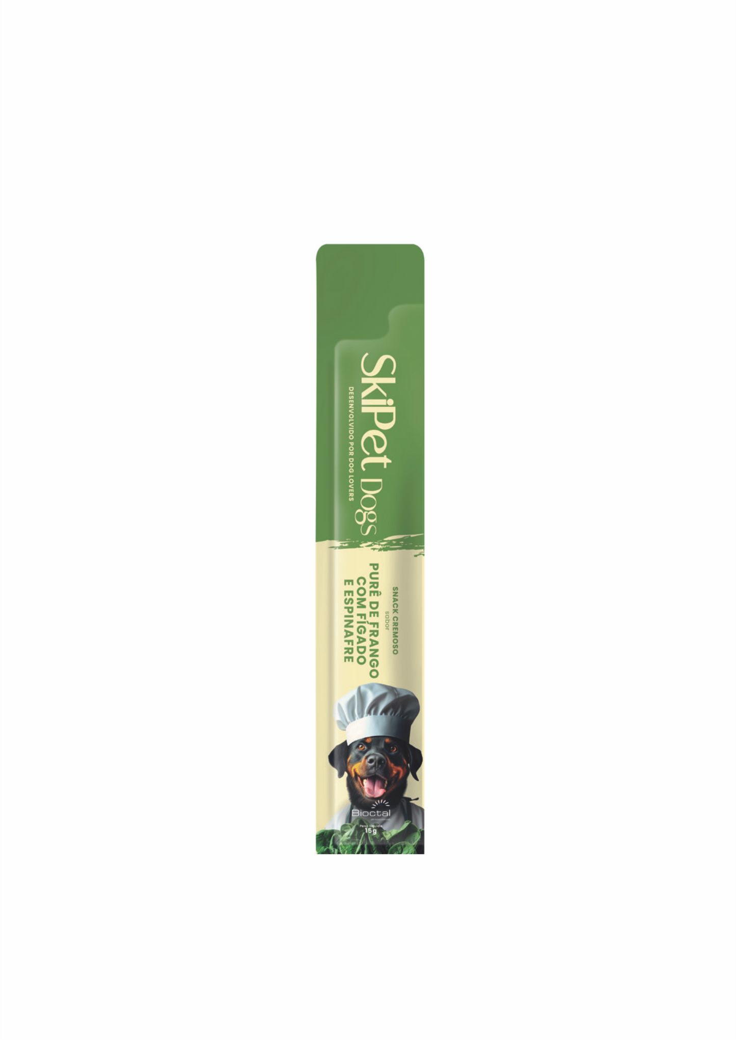 Snack Cremoso Skipet Dogs Frango Com Fígado E Espinafre 15g