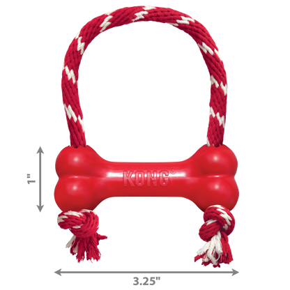 Goodie Bone c/ Corda PP Brinquedo para Cachorro | KONG