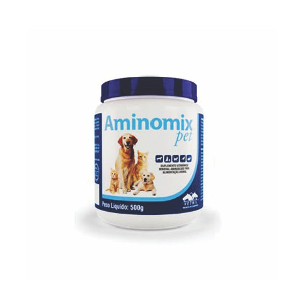 Suplemento Vitamínico Aminomix 500g para Aves, Cães, Gatos e Pequenos Mamíferos | Vetnil