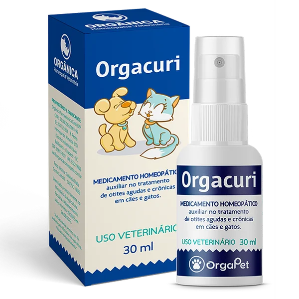 Medicamento Homeopático Tratamento de Otites Orgacuri 30 ml para Cães e Gatos | OrgaPet