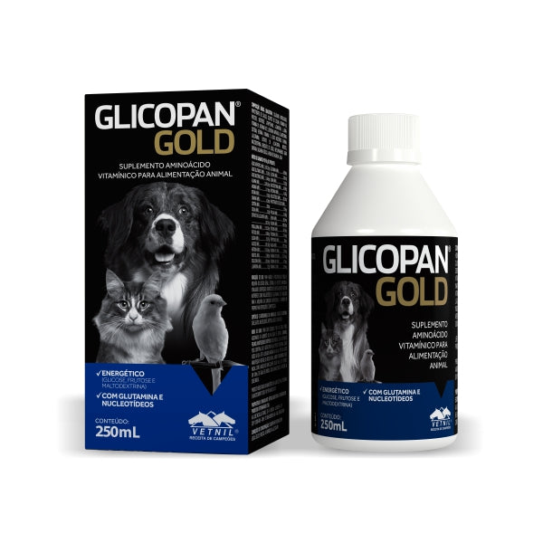 Sumplemento Glicopan Gold 250ml | Recuperação física de Cães e Gatos | Vetnil