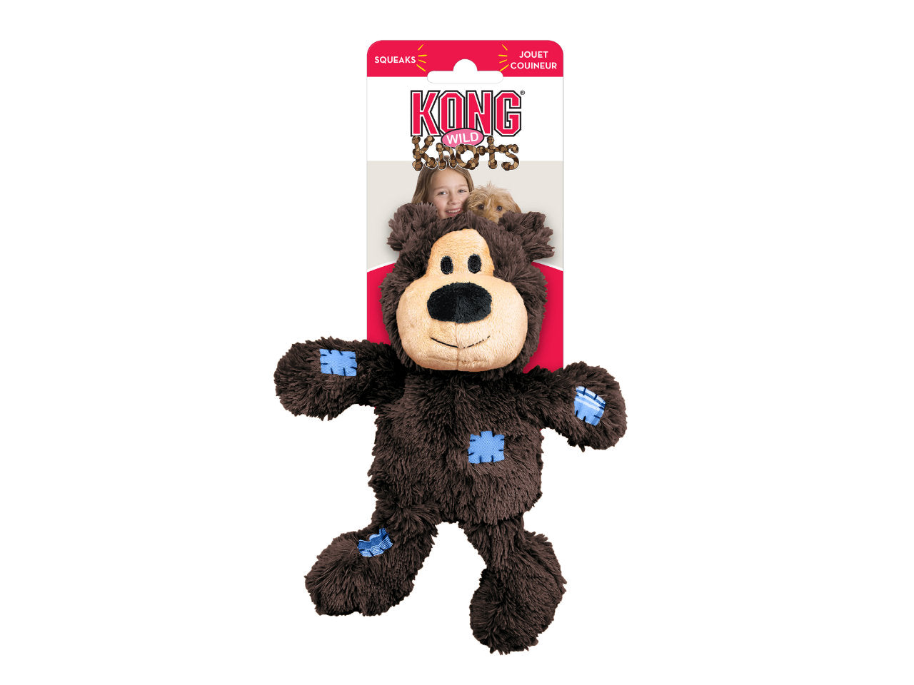 Brinquedo de Pelúcia com Corda KONG Wild Knots Bear | Urso Interativo e Resistente para Cães