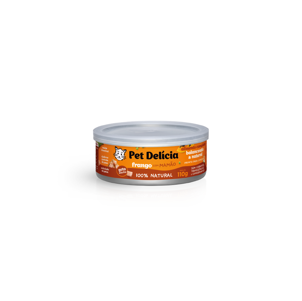 Pet Delícia Cat Chicken with Papaya 110g | Natural Food for Adult Cats
