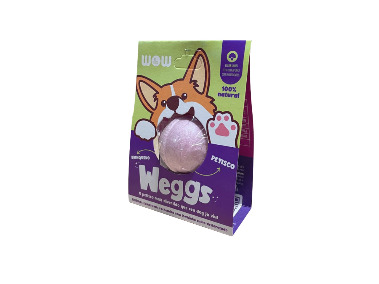 Petisco Natural para cães Weggs sabor lombinho | WOW Pet Food