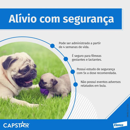 Capstar 57mg Antipulgas para Cães de 11,4 a 57kg C/1 uni | Elanco