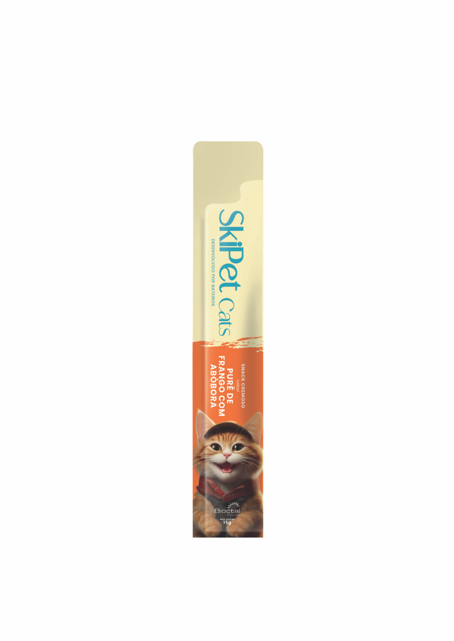 Snack Cremoso Skipet Cats Frango Com Abóbora Sachê 15g