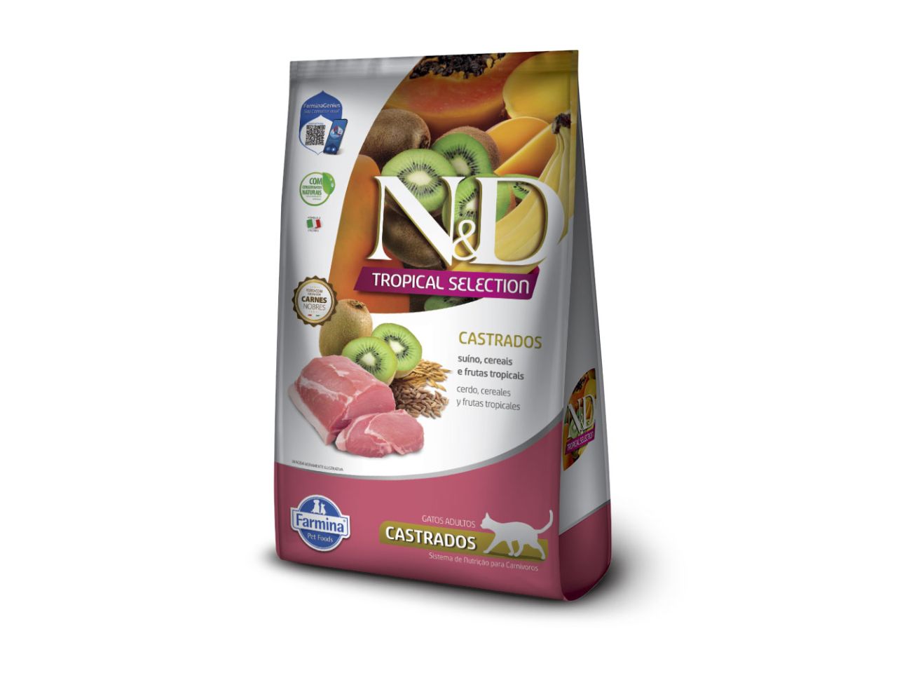 Ração ND Tropical Selection Feline Castrado Suino | para Gatos | Farmina
