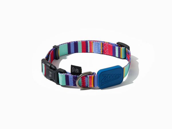 Coleira para Cachorro Raios e Listras Azul P, M e G | Design, Conforto e Segurança | Zooghy