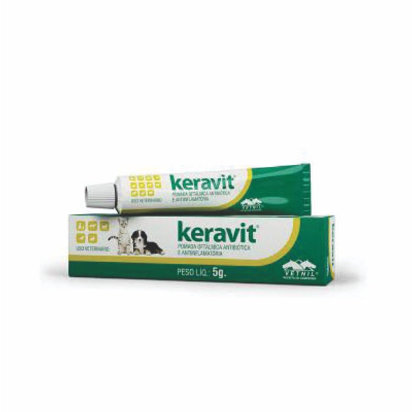 Keravit Pomada Oftalmologica 5g Cães e Gatos | Vetnil