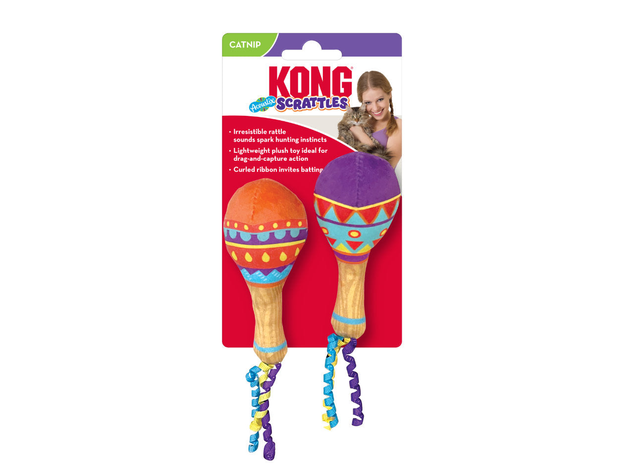 Brinquedo KONG Scrattles Acoustix | Gatos Kit c/ 2