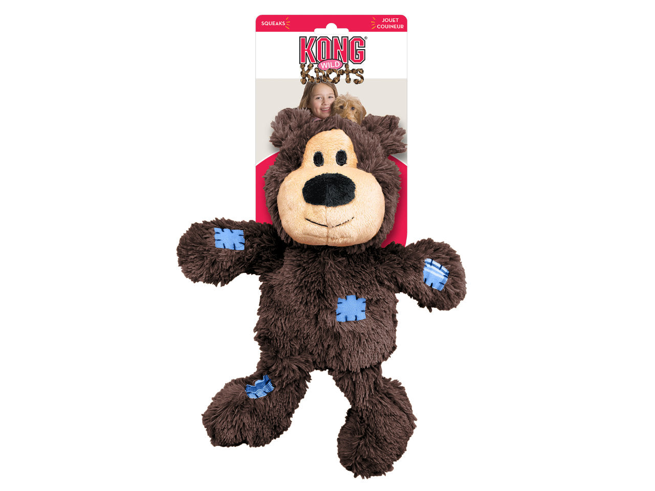 Brinquedo de Pelúcia com Corda KONG Wild Knots Bear | Urso Interativo e Resistente para Cães