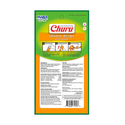 Churu Sabor Frango com 4 Sachês de 14g | Petisco Cremoso para Dog | Inaba