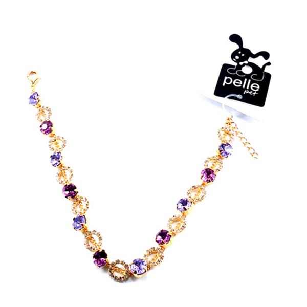 Corrente Strass Cristal Lilás Ametista M Para Pet Pelle Pet