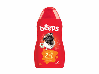 Beeps 2 in 1 Short Hair Shampoo 500ml for Dogs and Cats | Blueberry and Chamomile