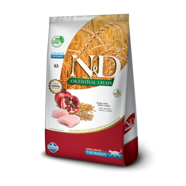 Ração ND Ancestral Grain Frango Gatos Adultos Castrados | Farmina