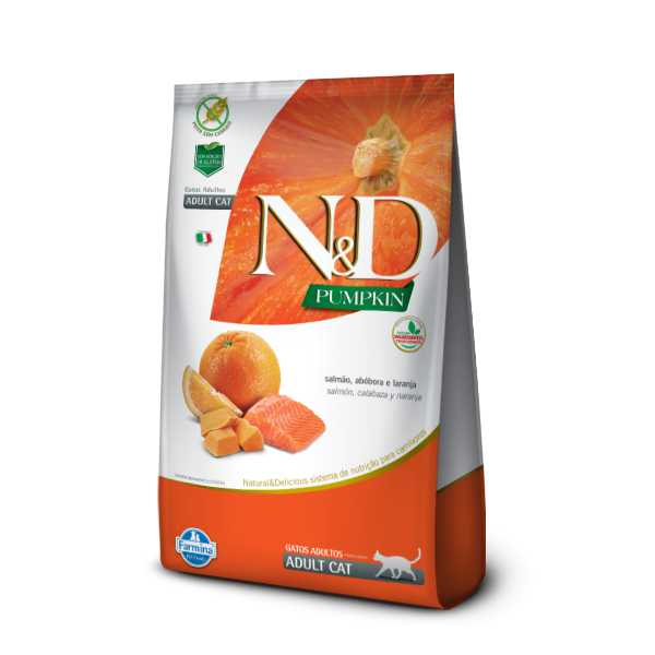Ração N&D Pumpkin Salmão, Abóbora e Laranja Adult Cat  | Alimento Completo para Gatos Adultos | Farmina
