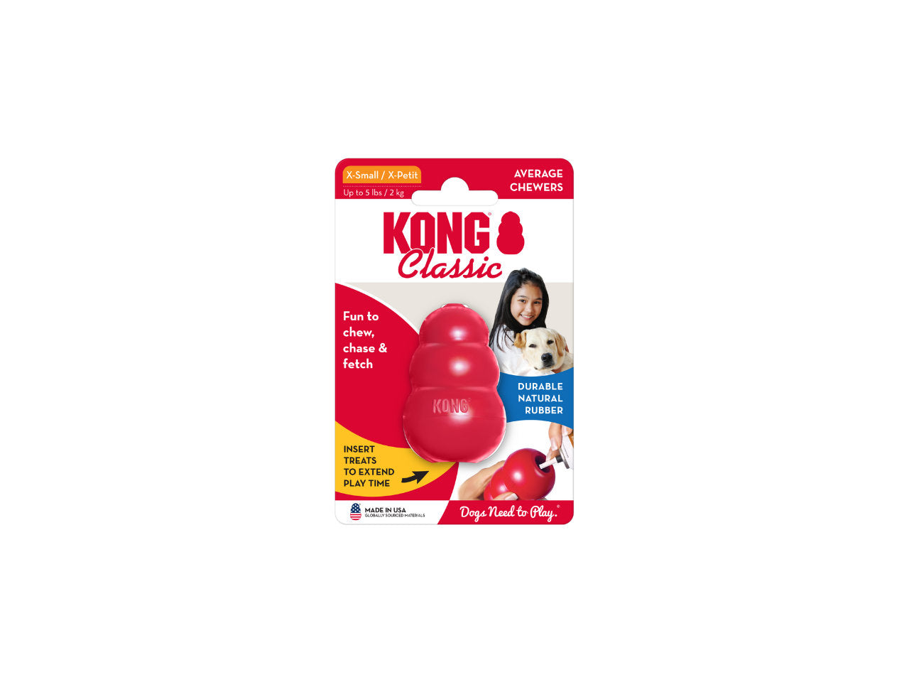 Brinquedo KONG Classic para Cães | Resistente, Recheável e Interativo