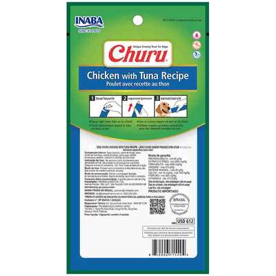 Churu Sabor Frango e Atum com 4 Sachês de 14g | Petisco Cremoso para Dog | Inaba