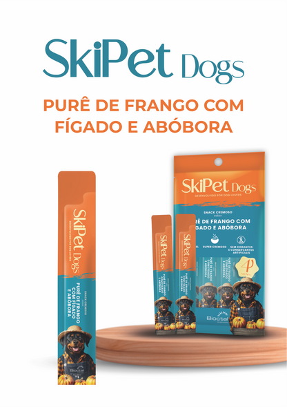 Snack Cremoso Skipet Dogs Frango Fígado E Abóbora Sachê 15g