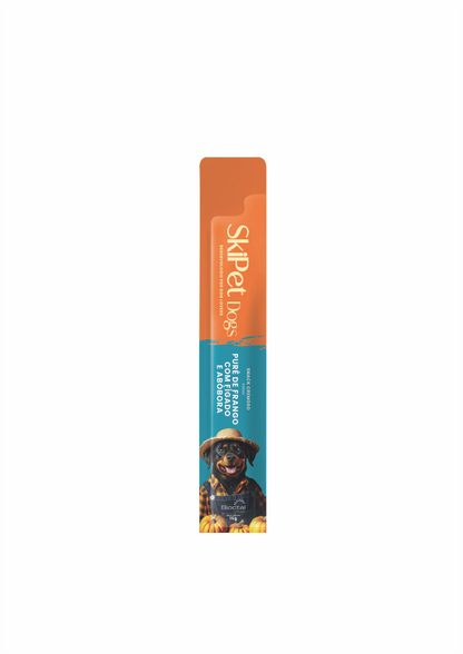 Snack Cremoso Skipet Dogs Frango Fígado E Abóbora Sachê 15g