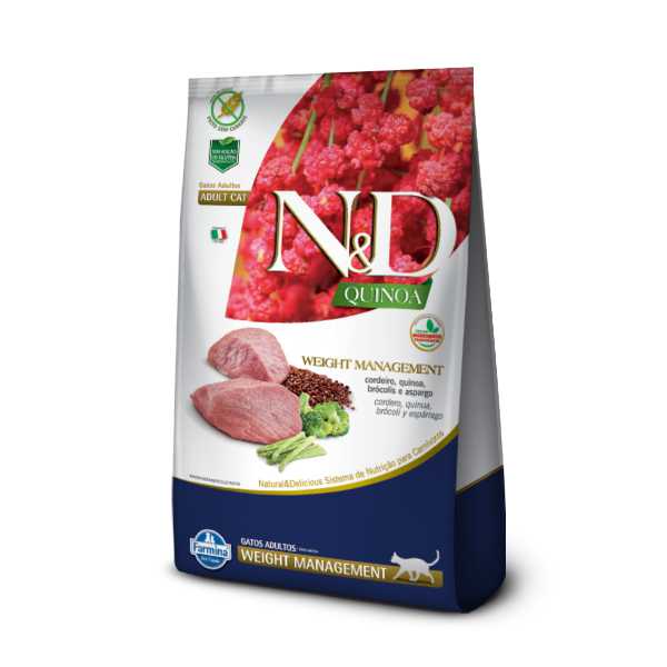 Ração ND Quinoa Feline Adulto Weight Cordeiro | para Gatos | Farmina
