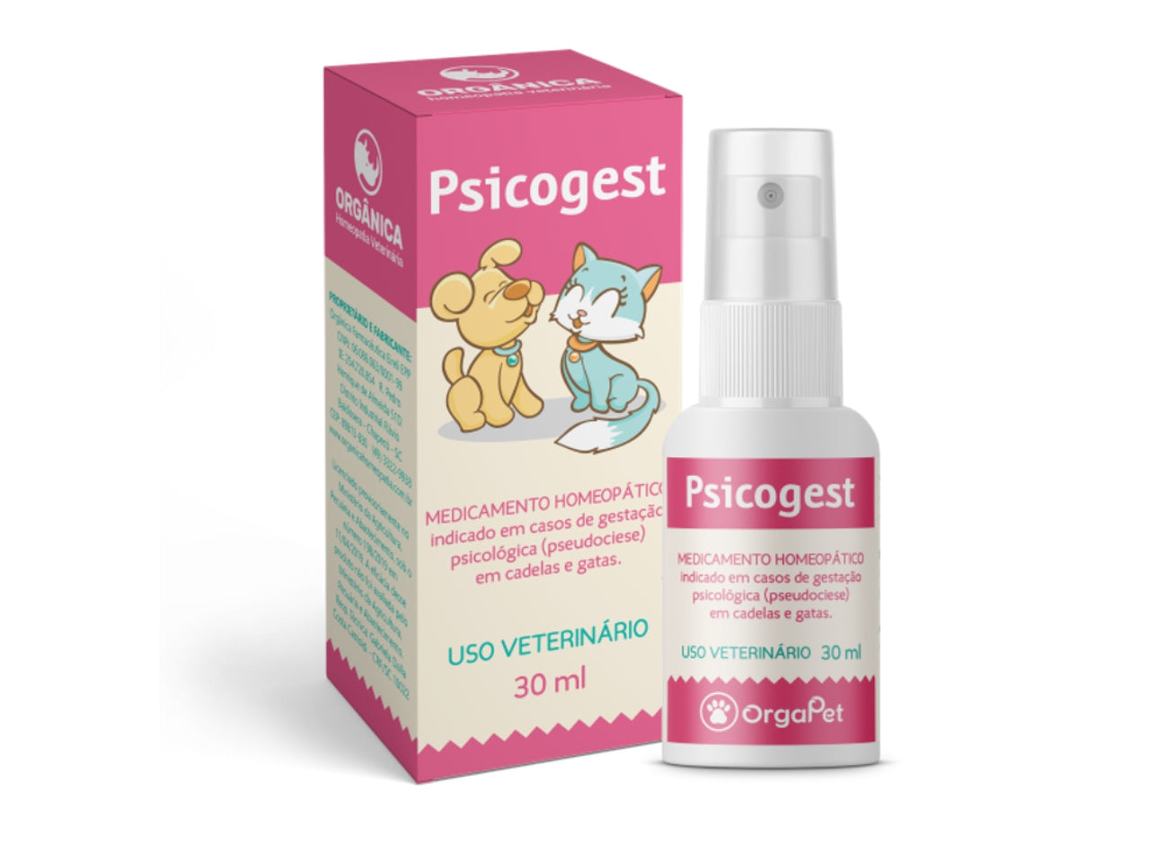 Medicamento Homeopático Psicogest Cães E Gatos 30ml Homeopático | OrgaPet