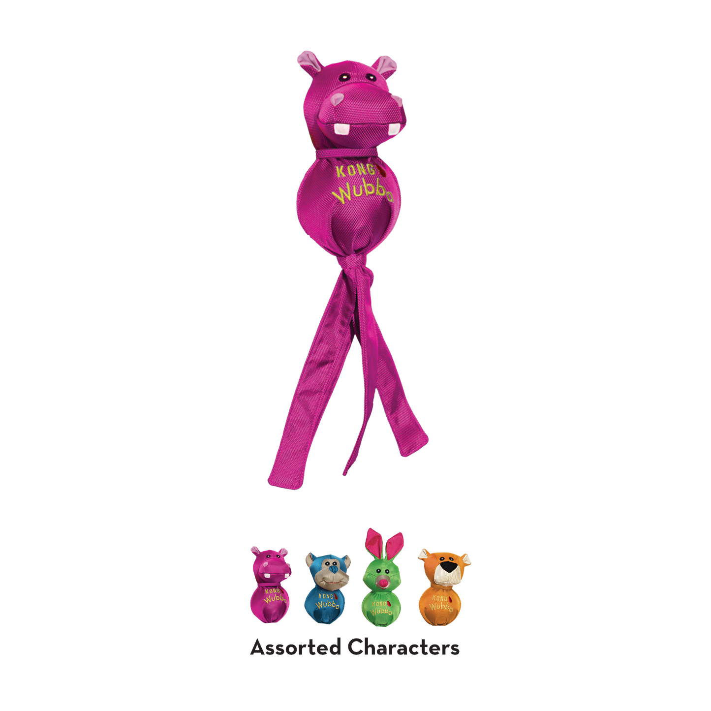 KONG Wubba Ballistic Friends | Brinquedo de Nylon Reforçado com Apito para Cachorro | Cores Sortidas