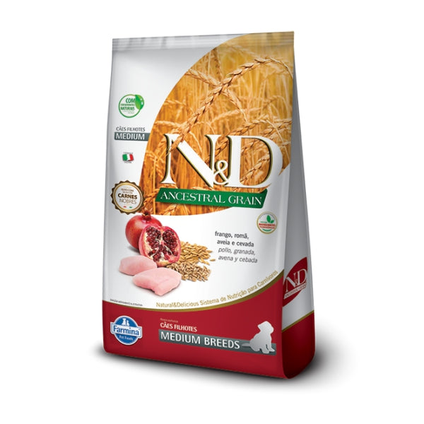 Ração ND Ancestral Grain Cães Puppy Medium Frango | Farmina