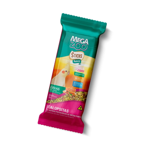 Petisco Sticks Calopsitas Ervas, Mel e Ovos 120g | Megazoo